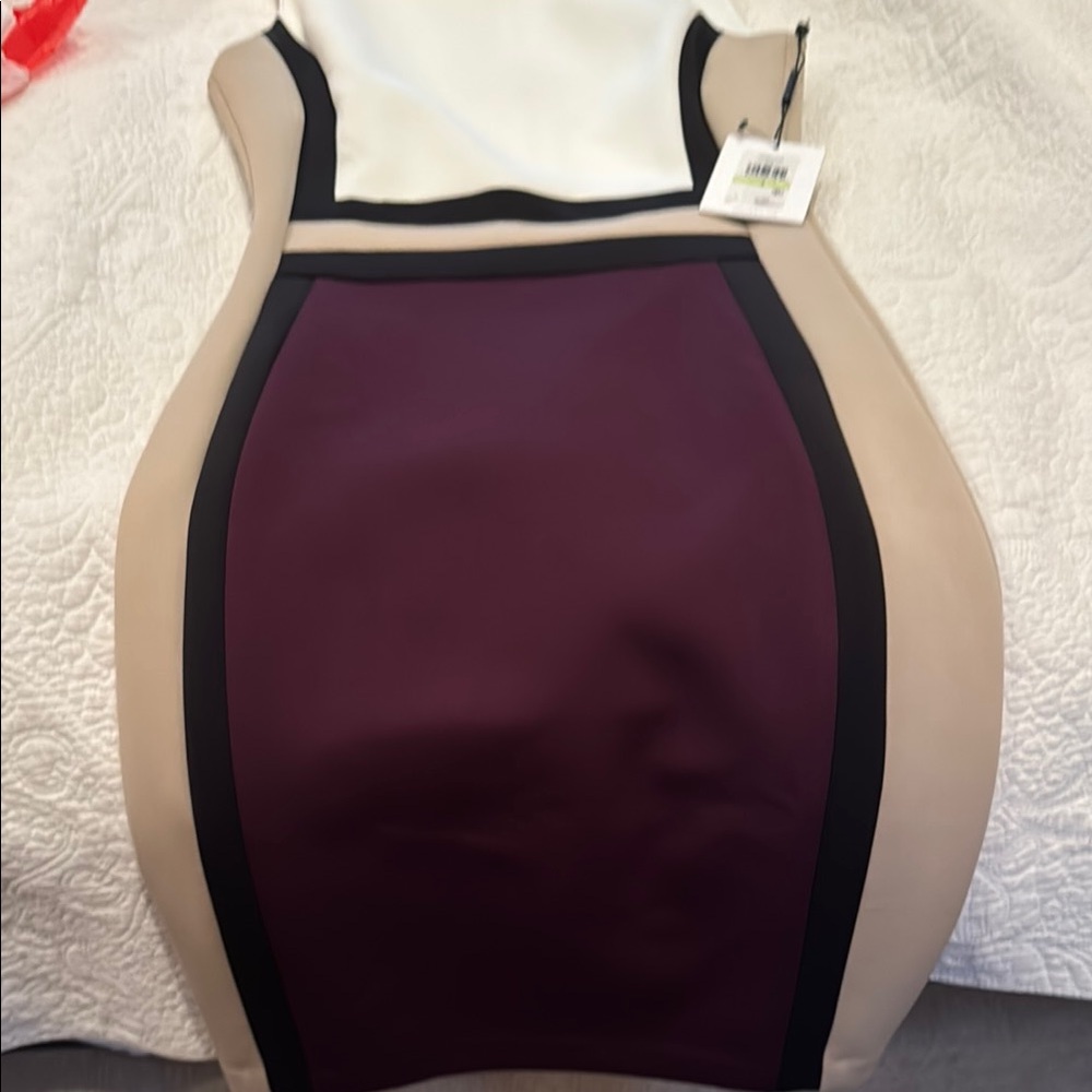 Elegant Purple and Tan dress